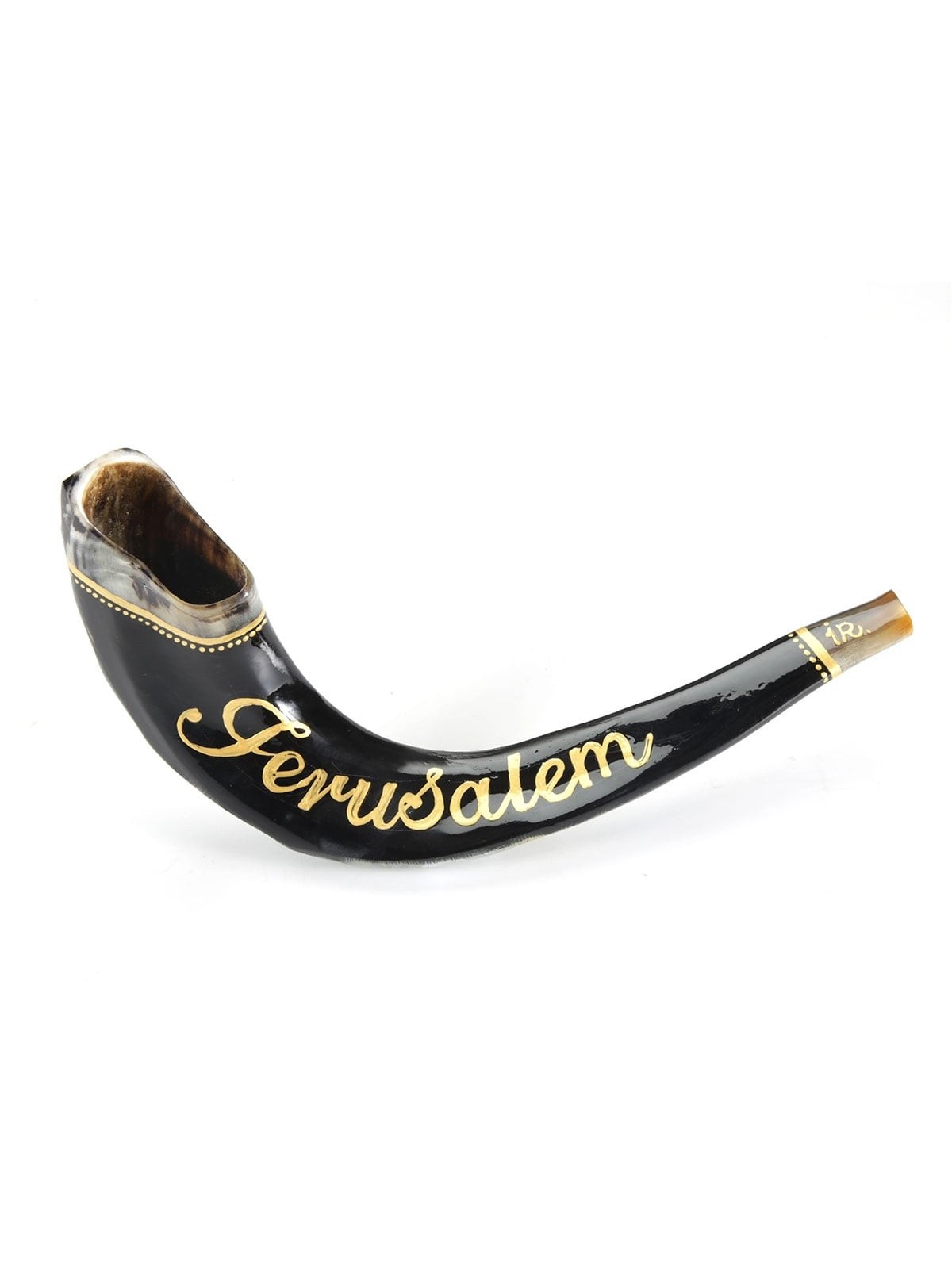 Barsheshet-Ribak Hand-Painted Shofar With Jerusalem Design