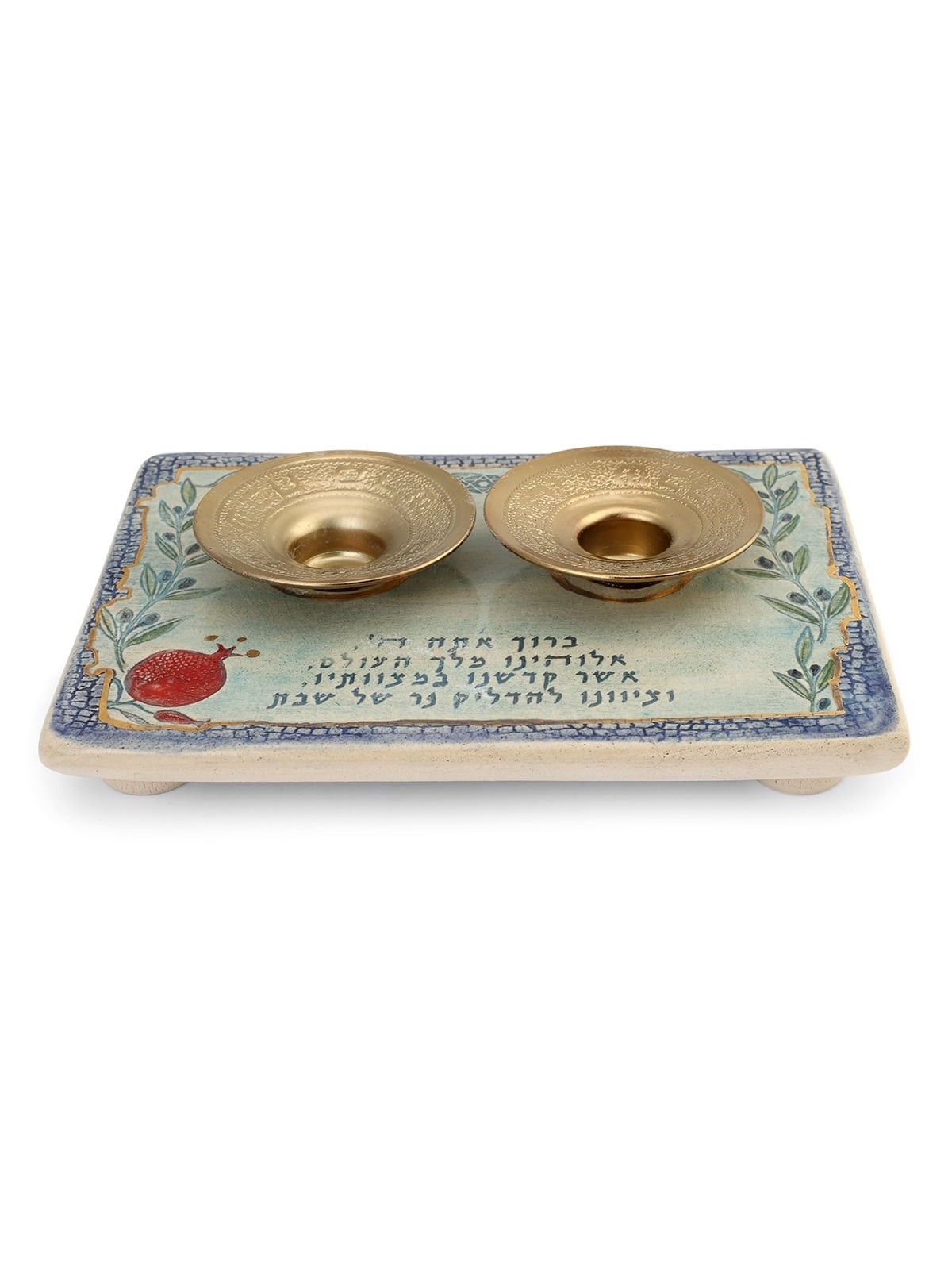 Art in Clay Limited Edition Handmade Ceramic Shabbat Candleholder Tray