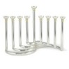 Modern Style Circular Silver-Plated Oil Hanukkah Menorah by Hazorfim
