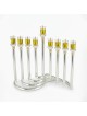 Modern Style Circular Silver-Plated Oil Hanukkah Menorah by Hazorfim