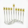 Modern Style Circular Silver-Plated Oil Hanukkah Menorah by Hazorfim