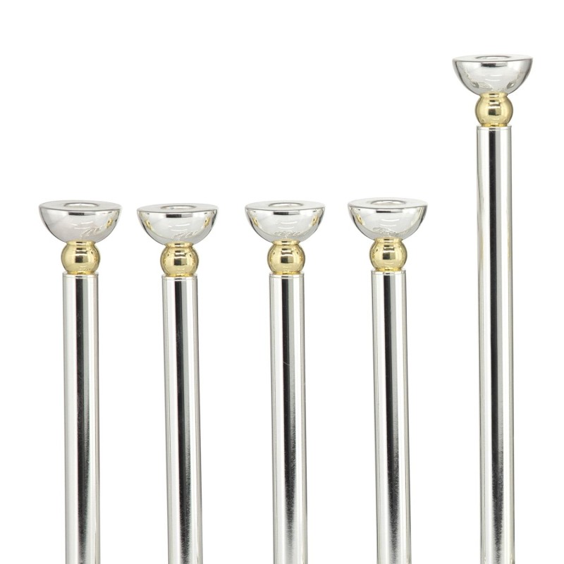 Modern Style Circular Silver-Plated Oil Hanukkah Menorah by Hazorfim