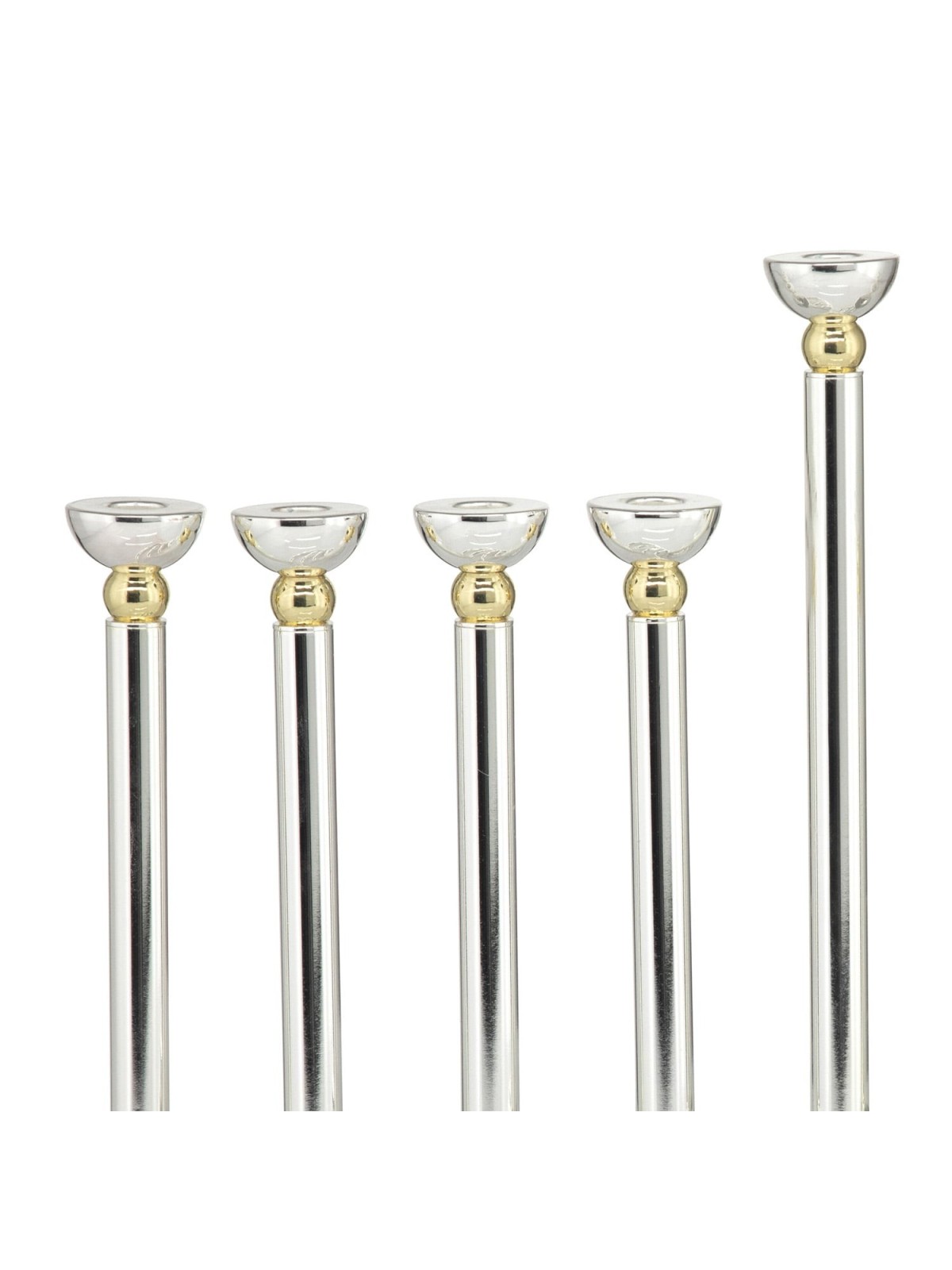 Modern Style Circular Silver-Plated Oil Hanukkah Menorah by Hazorfim