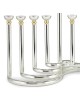Modern Style Circular Silver-Plated Oil Hanukkah Menorah by Hazorfim
