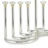 Modern Style Circular Silver-Plated Oil Hanukkah Menorah by Hazorfim