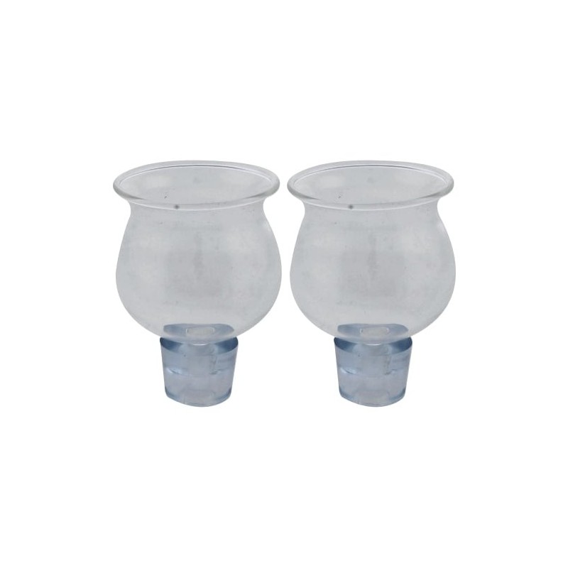 Glass Shabbat Oil Cup Holder - Pair