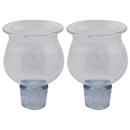 Glass Shabbat Oil Cup Holder - Pair