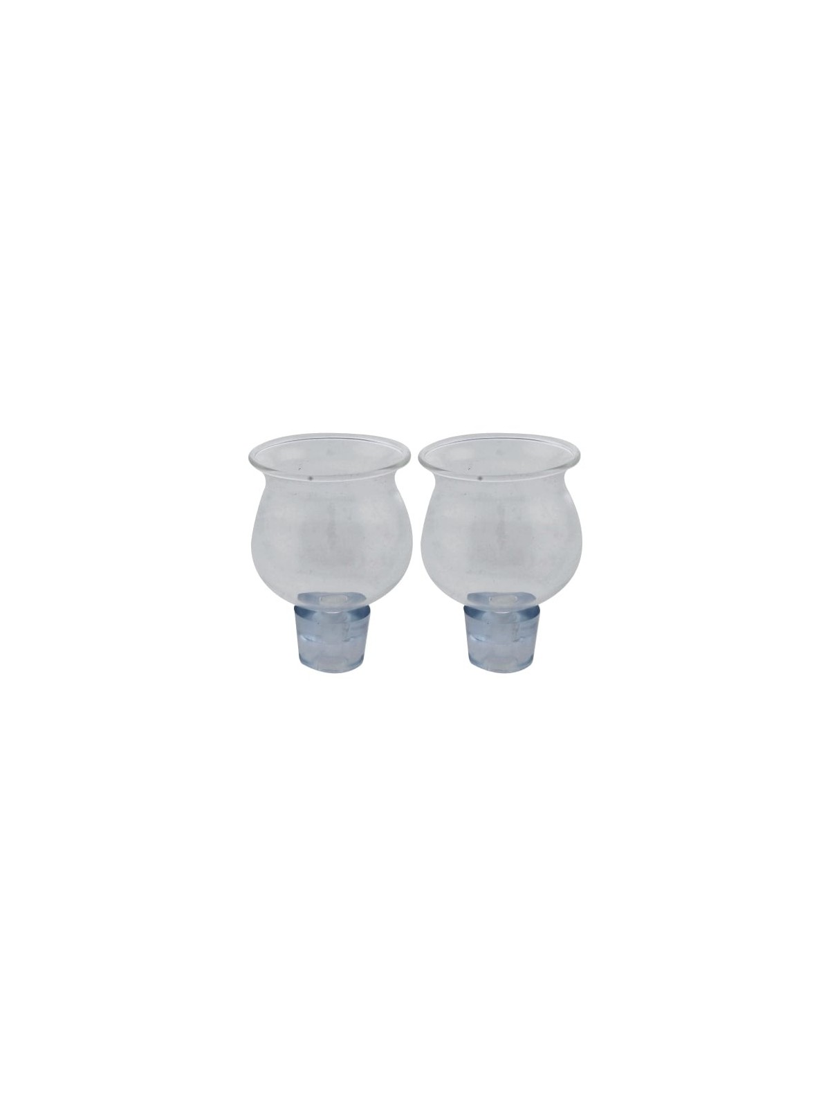 Glass Shabbat Oil Cup Holder - Pair