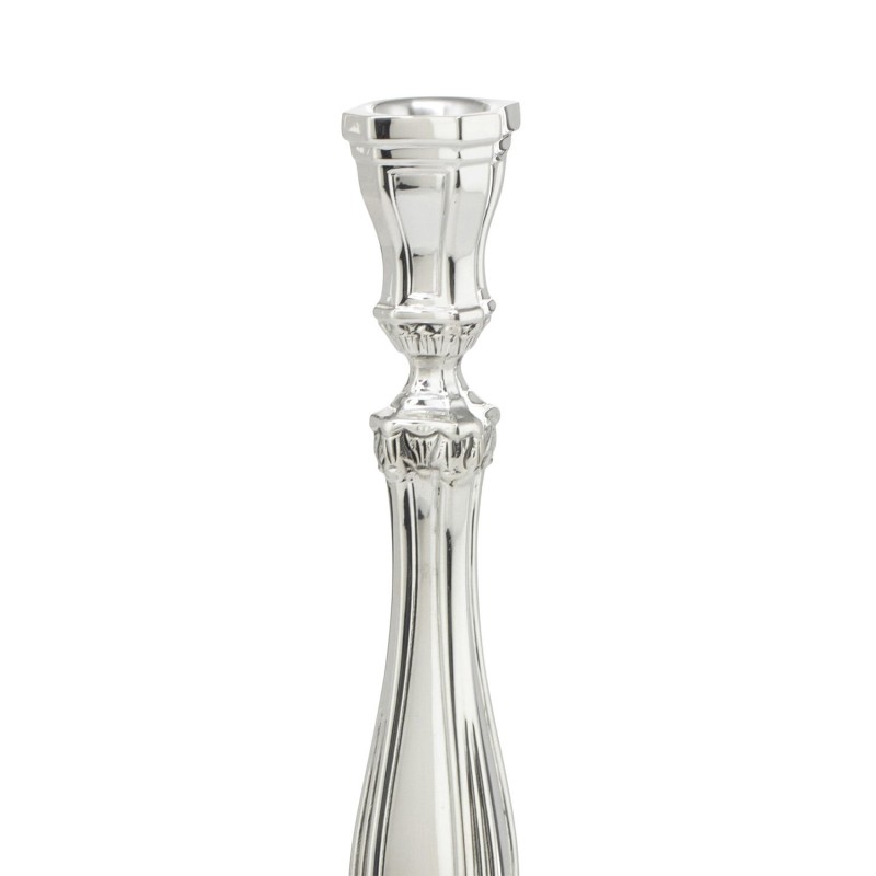 Polished Shabbat Candlesticks 9.45" Rial in 925 Sterling Silver by Haz