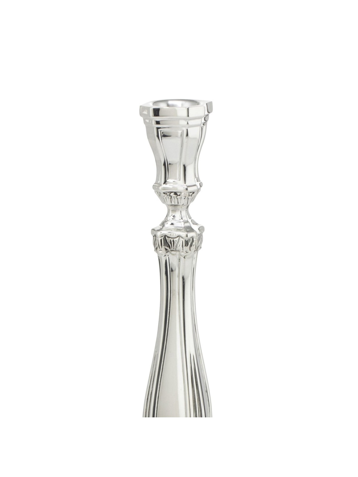 Polished Shabbat Candlesticks 9.45" Rial in 925 Sterling Silver by Haz