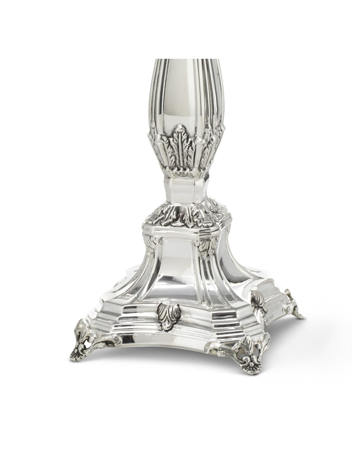 Polished Shabbat Candlesticks 9.45" Rial in 925 Sterling Silver by Haz