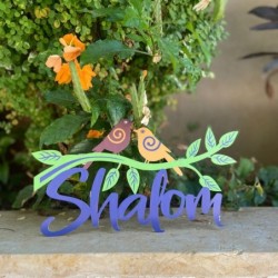 Dorit Judaica Peace Wall Hanging with Doves (English / Hebrew)