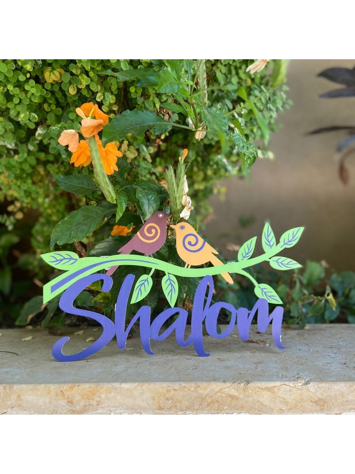 Dorit Judaica Peace Wall Hanging with Doves (English / Hebrew)