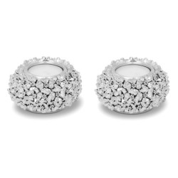 Floral Silver-Plated Tealight Shabbat Candle Holders by Hazorfim