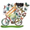David Gerstein Signed Sculpture - Country Cycling with Butterflies