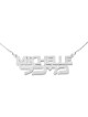 14K Gold English & Hebrew Name Necklace - All Caps & Rounded Hebrew Ty