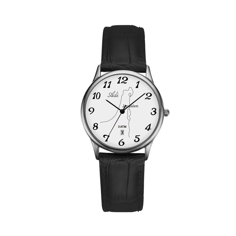 Israel Unisex Watch with Leather Strap by Adi