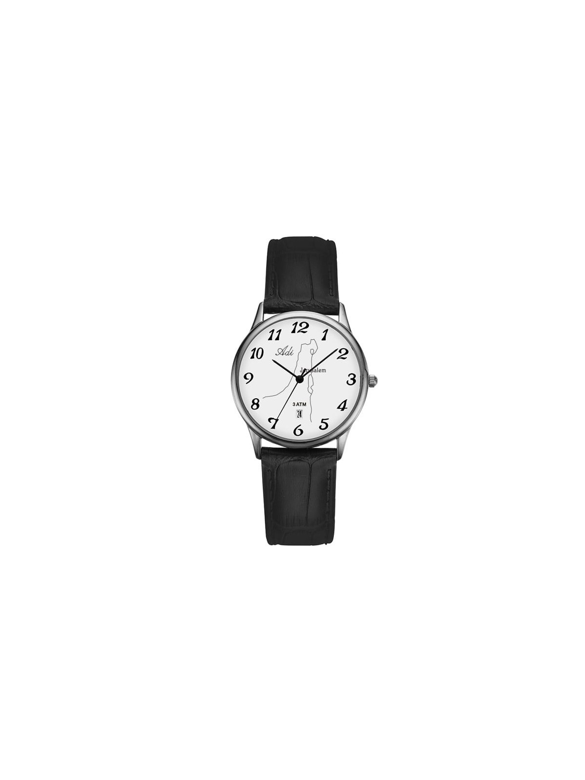 Israel Unisex Watch with Leather Strap by Adi