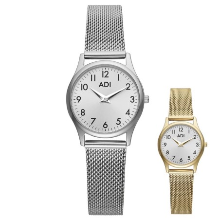 Women's Mesh Analog Number Watch - Silver or Gold-Plated