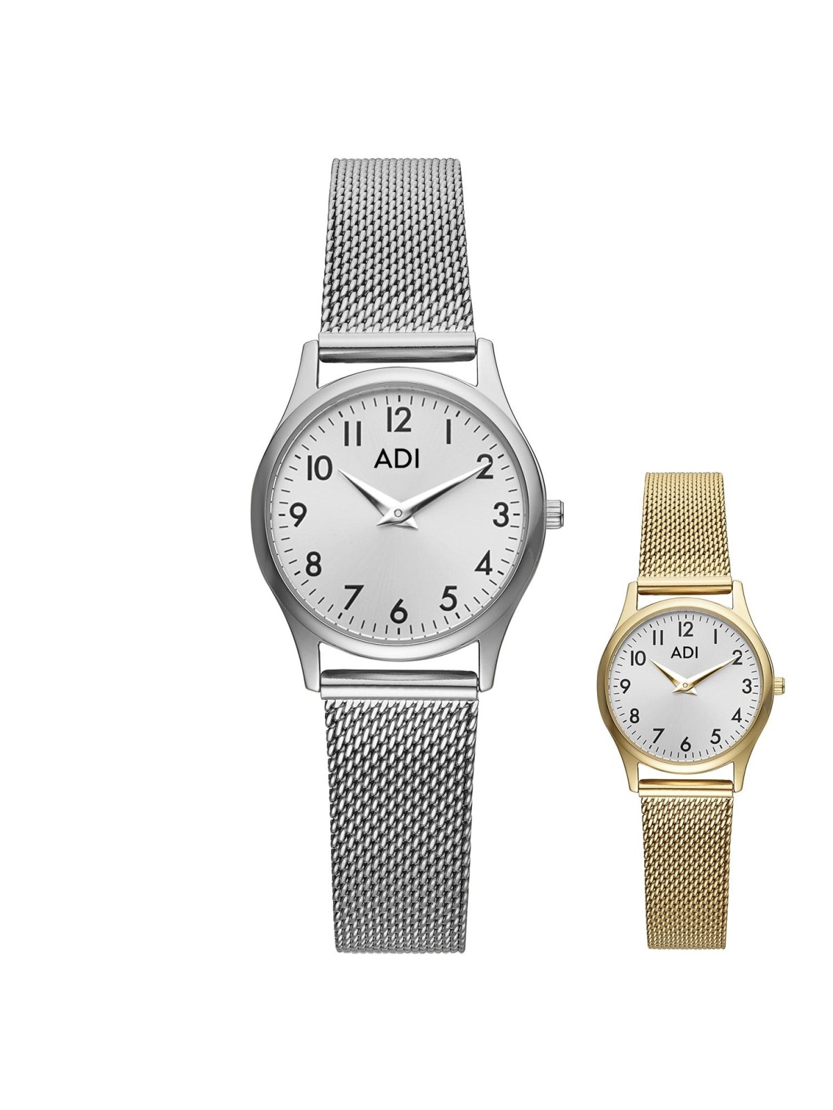Women's Mesh Analog Number Watch - Silver or Gold-Plated