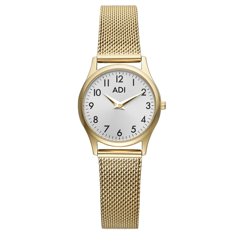 Women's Mesh Analog Number Watch - Silver or Gold-Plated