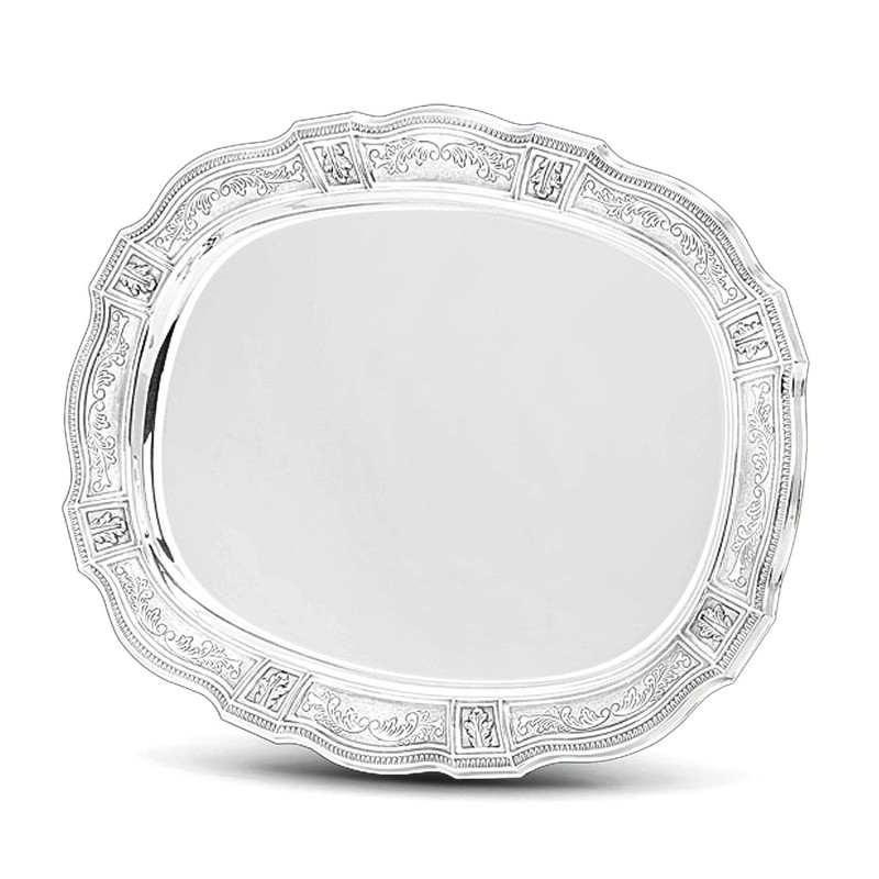 Silver-Plated Shabbat Candlestick Tray