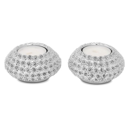 Silver-Plated Tealight Shabbat Candle Holder by Hazorfim