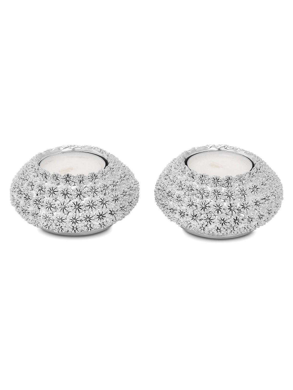 Silver-Plated Tealight Shabbat Candle Holder by Hazorfim