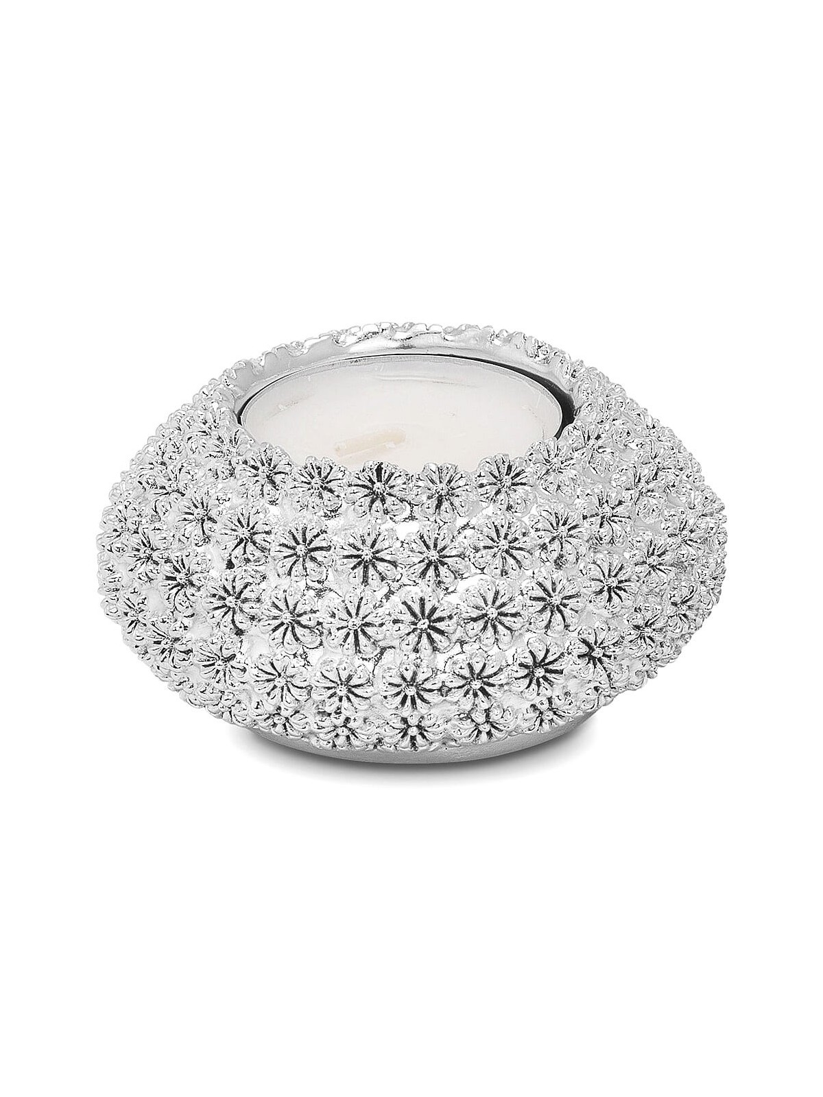 Silver-Plated Tealight Shabbat Candle Holder by Hazorfim