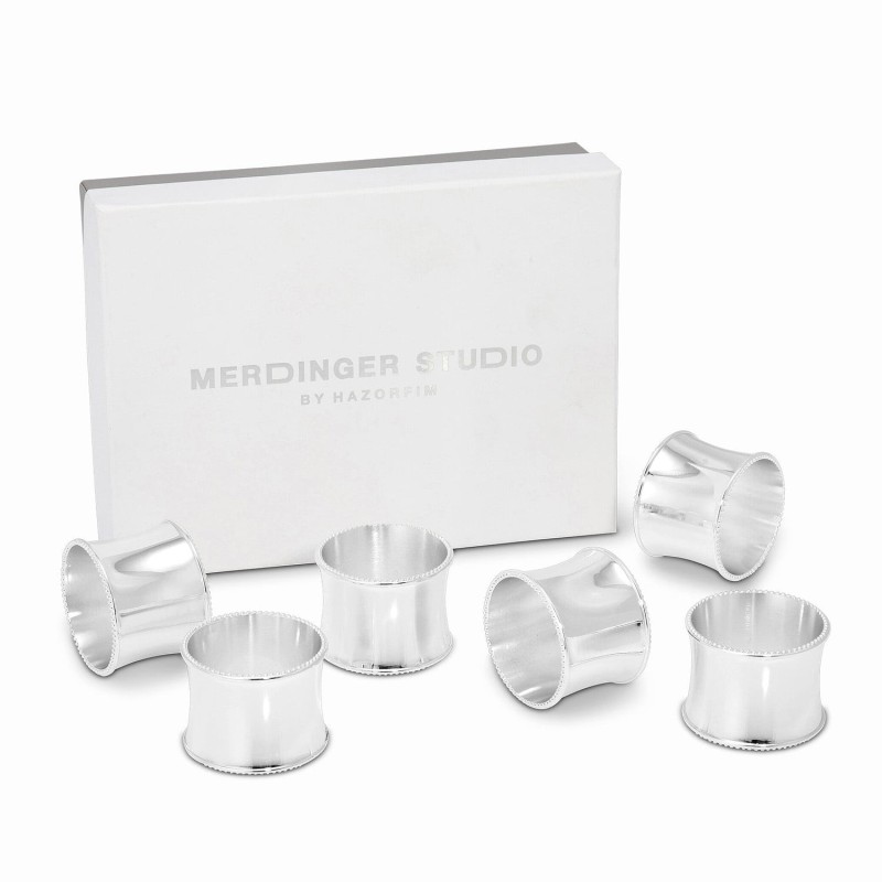 Silver-Plated Napkin Ring Set of 6 by Hazorfim