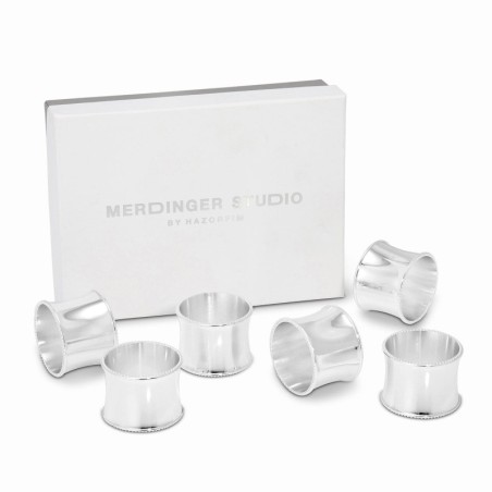 Silver-Plated Napkin Ring Set of 6 by Hazorfim