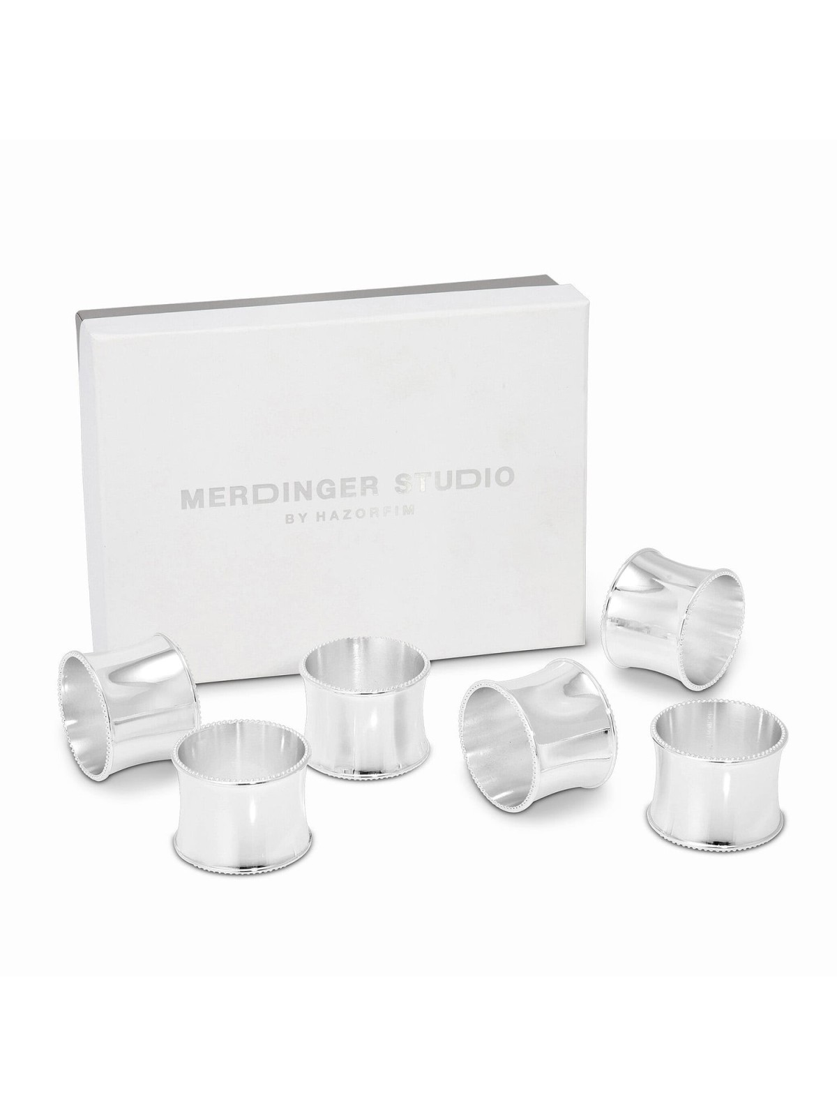 Silver-Plated Napkin Ring Set of 6 by Hazorfim