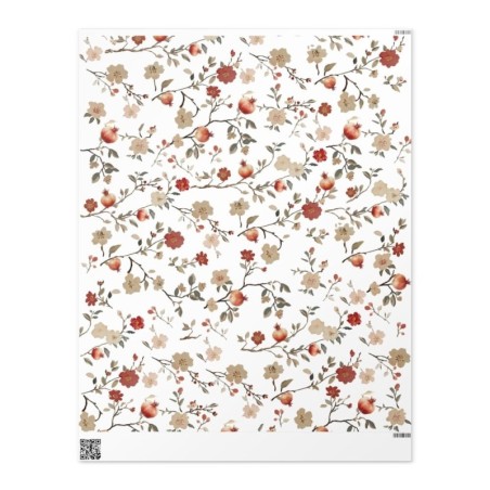 Pomegranates and Flowers Wrapping Paper