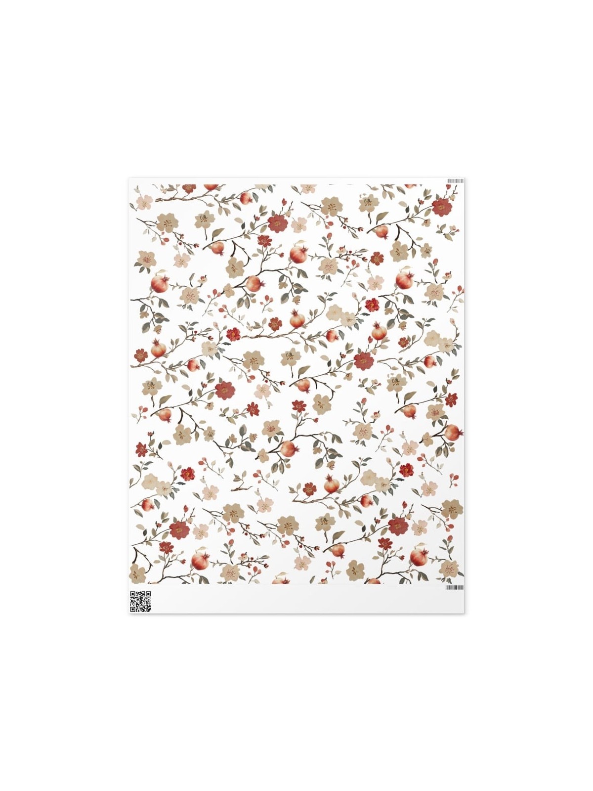 Pomegranates and Flowers Wrapping Paper