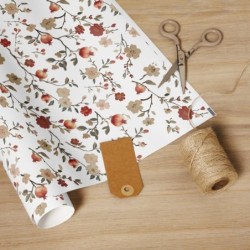 Pomegranates and Flowers Wrapping Paper