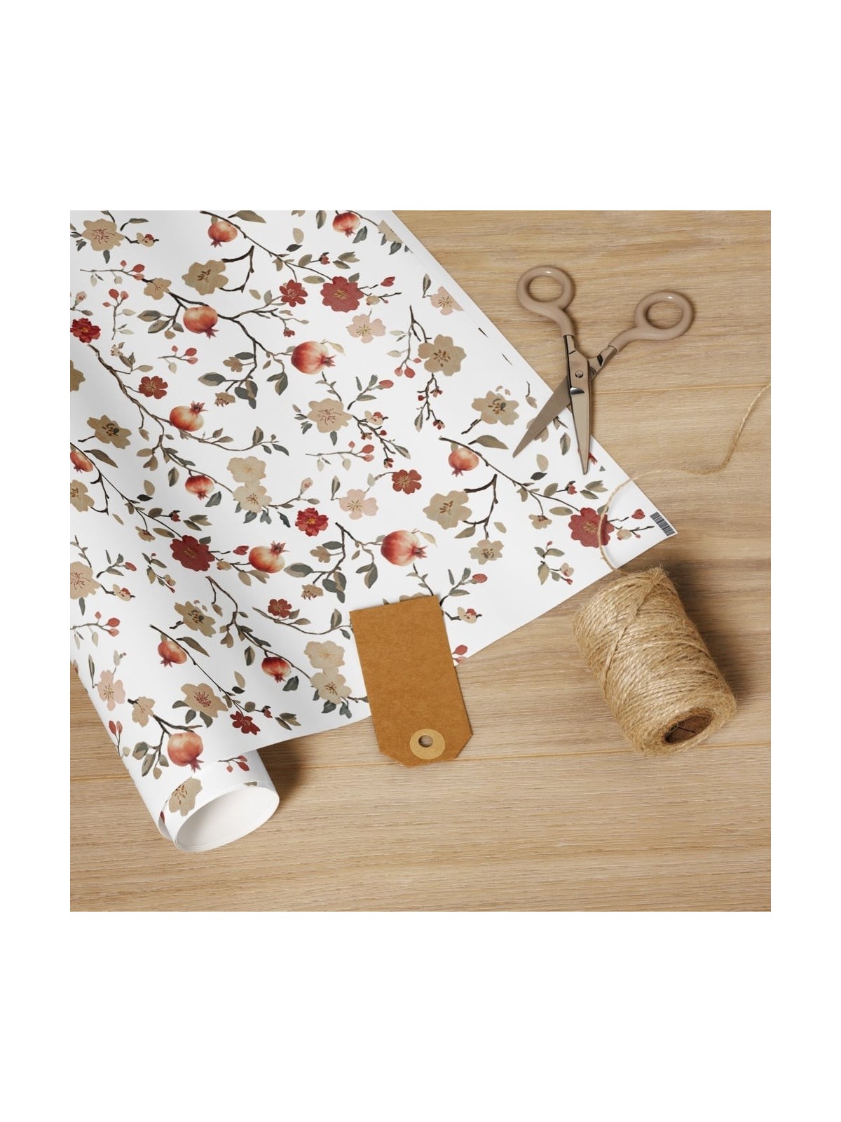 Pomegranates and Flowers Wrapping Paper