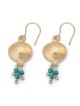 Gold Plated Pomegranate Earrings with Dangling Stones