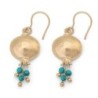 Gold Plated Pomegranate Earrings with Dangling Stones