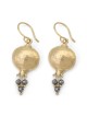 Gold Plated Pomegranate Earrings with Dangling Stones