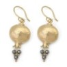 Gold Plated Pomegranate Earrings with Dangling Stones