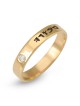 Slim 24K Gold-Plated Silver Ancient Biblical Hebrew Name Ring with Bir