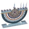 Dorit Judaica Metal Hanukkah Menorah with Laser-Cut Colorful Pomegrana