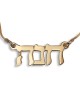 14K Gold Double Thickness Hebrew Name Necklace