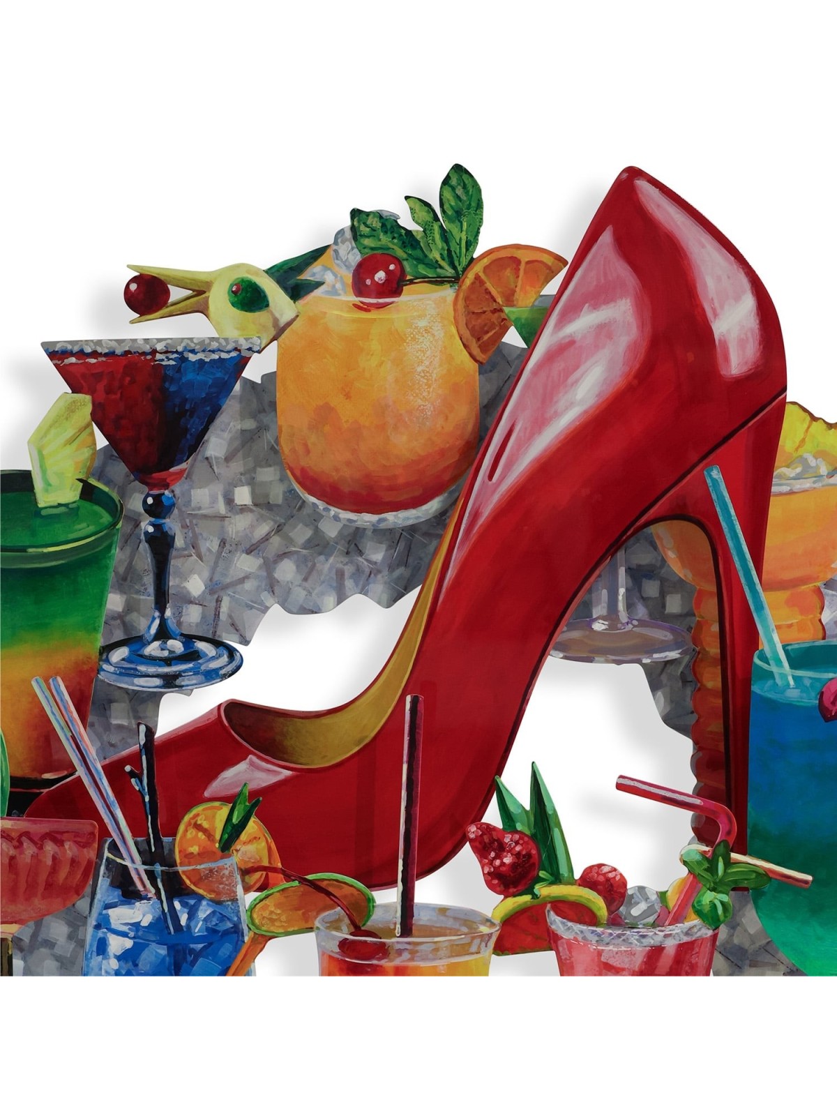 Ibiza Delight: David Gerstein Hand Painted Limited Edition Wall Sculpt