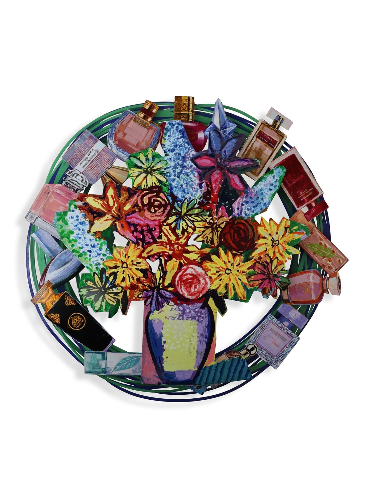 Aromatic Bouquet: David Gerstein Hand Painted Limited Edition Wall Scu