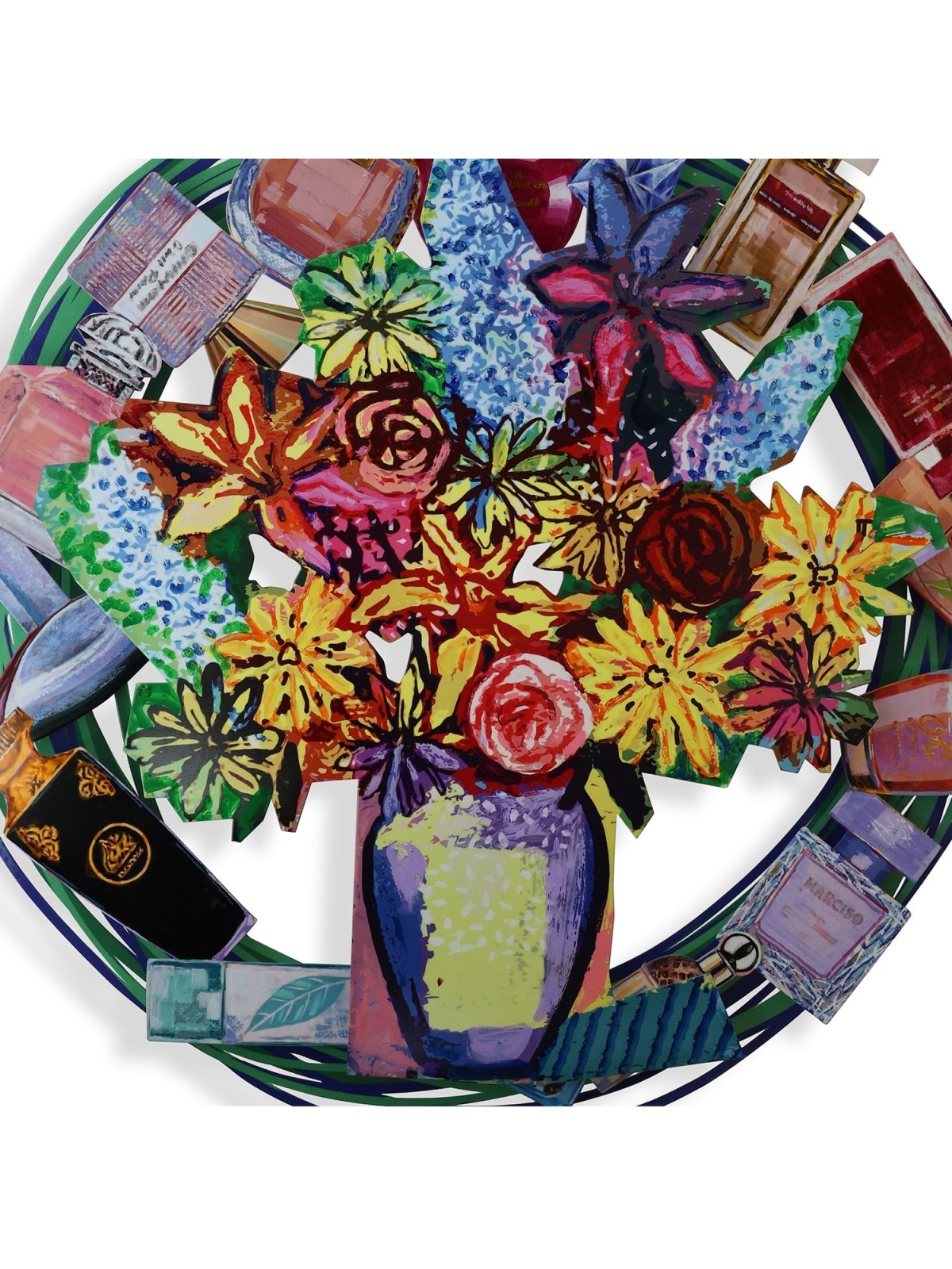 Aromatic Bouquet: David Gerstein Hand Painted Limited Edition Wall Scu