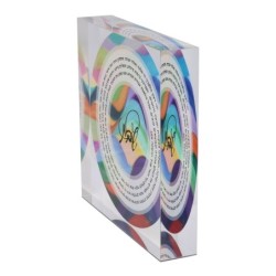 Jordana Klein Judean Hills Shabbat Candles Prayer Glassy Cube (Hebrew)