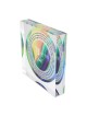 Jordana Klein Round Shabbat Blessing and Prayer Glass Cube (Hebrew)