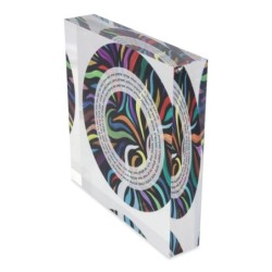 Jordana Klein Swirl Design Shabbat Candles Prayer Glassy Cube (Hebrew)