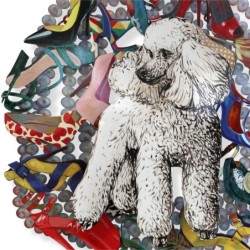 Ivory Poodle: David Gerstein Hand Painted Limited Edition Wall Sculptu